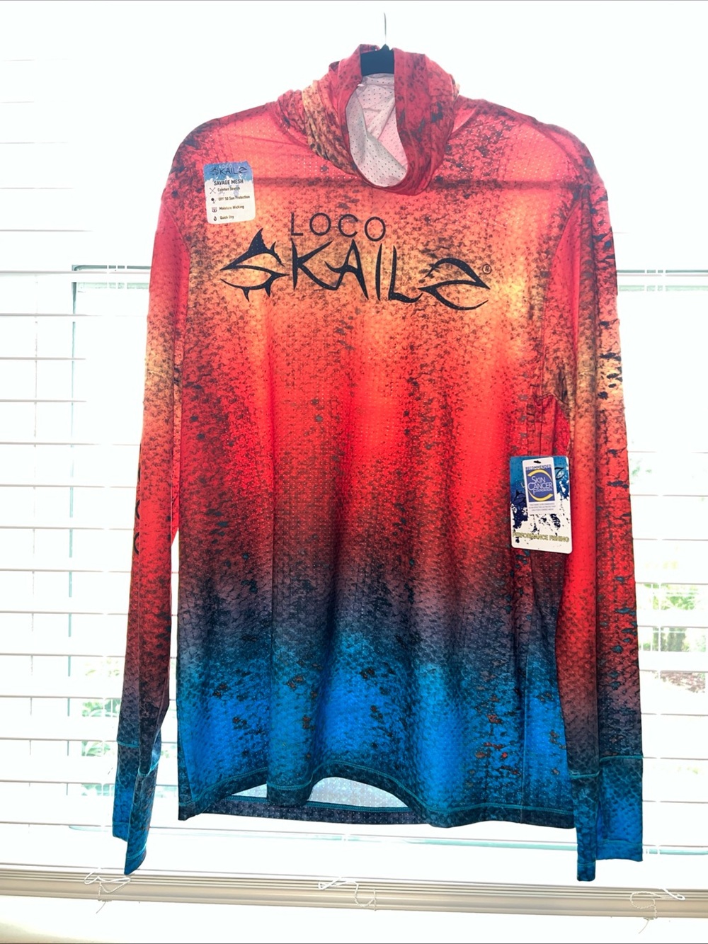 Loco Skailz mesh upf 50 sun protection Ombre Performance High neck orange/Blue M